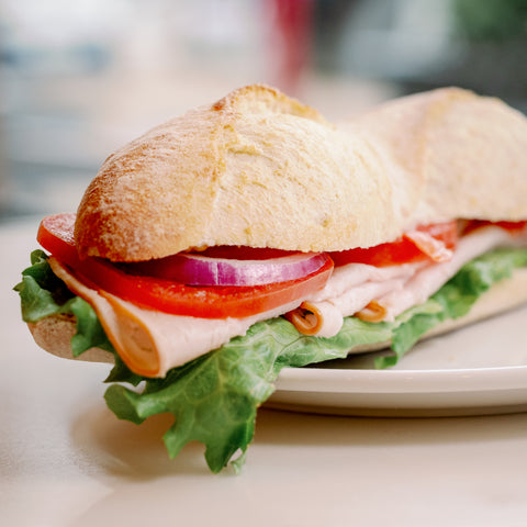 Egg salad croissant sandwich