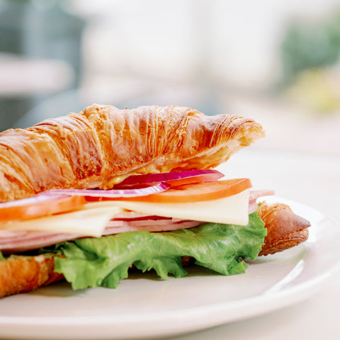 Egg salad croissant sandwich